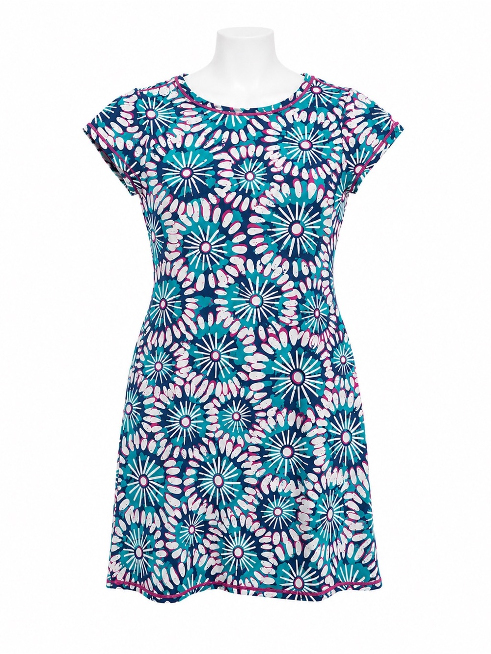 Size S Capelton Road Women’s Sundial Mandala UPF 50+ T-Shirt Dress NWT